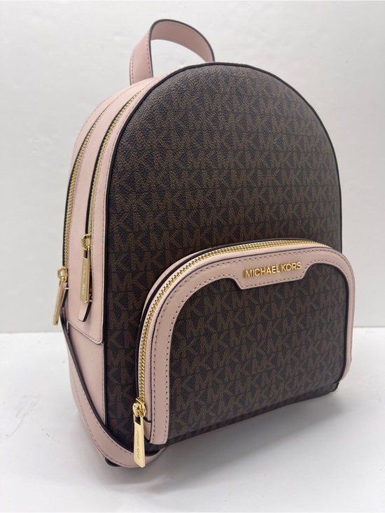 Michael Kors Handbags - Michael Kors Jaycee Medium Zip Pocket Logo Backpack
Powder Blush 
NWT